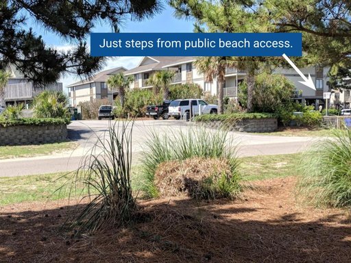 Beach access is visible from the beach house yard.